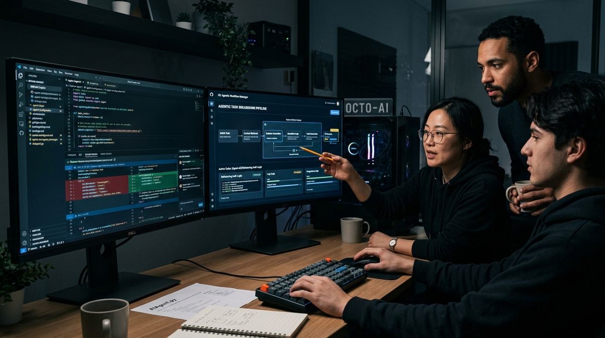 Fluxo de desenvolvimento agêntico de discovery a código